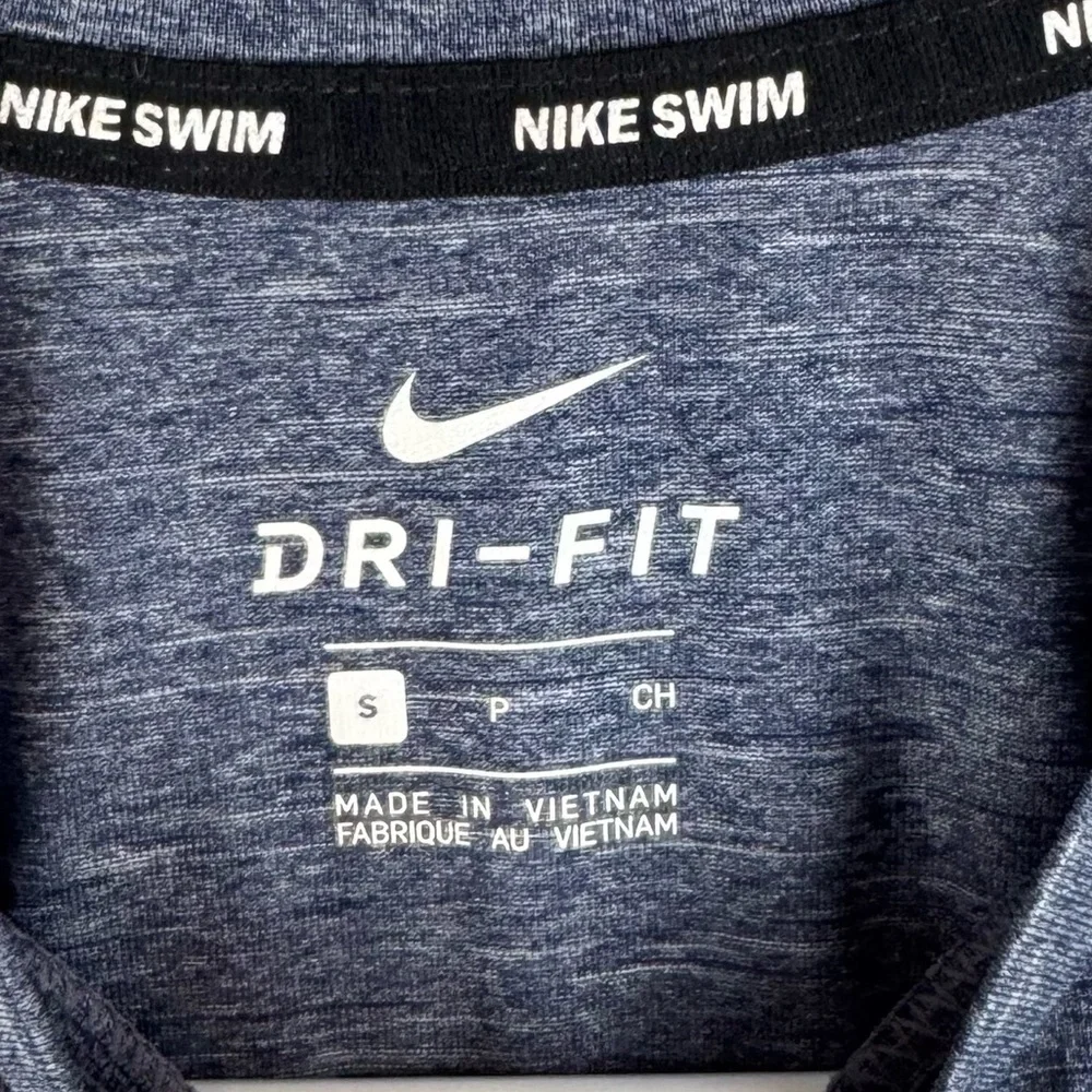 Nike Men's Midnight Navy Hydroguard Dri-FIT Stretch UPF 40+ Heather Rash-guard